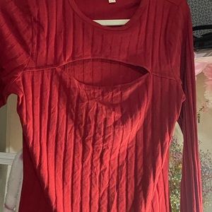 Red cut out body con top